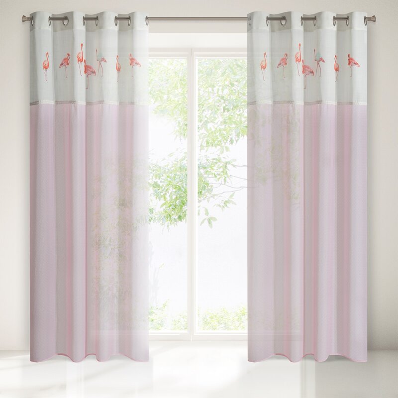 Zasłona gotowa Flamingo jasnoróżowa 140 x 250 cm – doda uroku wnętrzu