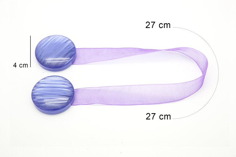 Upinacz dekoracyjny z magnesem fioletowy 27 cm – łatwe upięcie firan