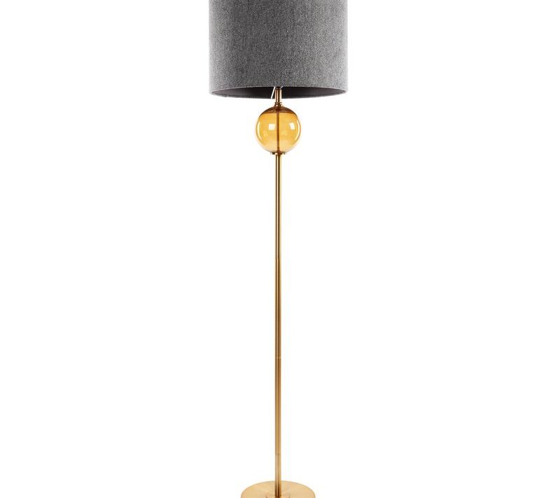 Lampa podłogowa Leona popielata o 46 x 165 cm – stworzy nastrój