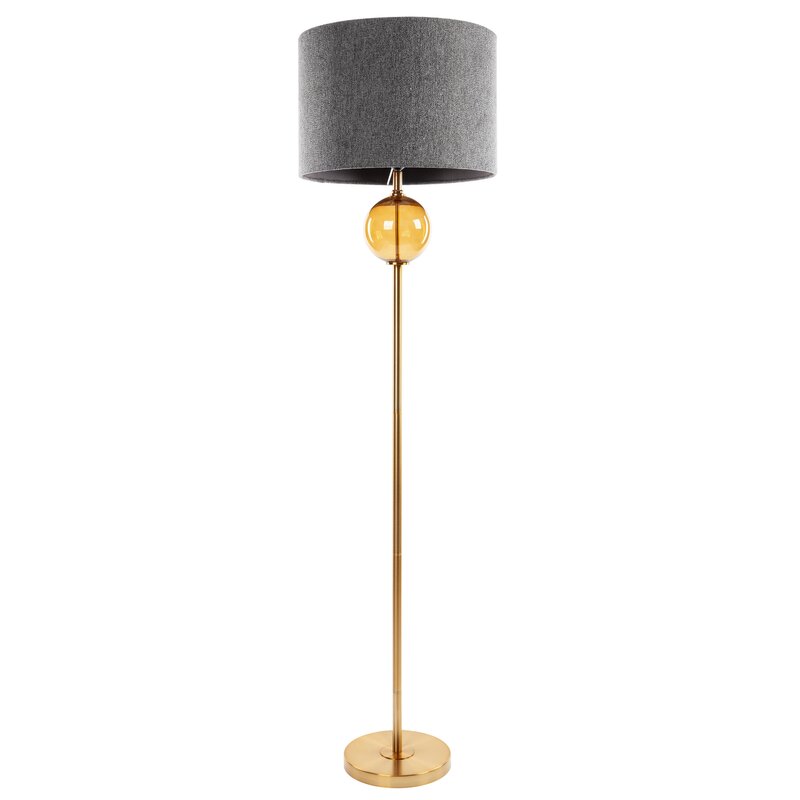 Lampa podłogowa Leona popielata o 46 x 165 cm – stworzy nastrój
