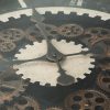Zegar ścienny industrialny czarny O 76 x 8 cm – stylowy dodatek do wnętrz