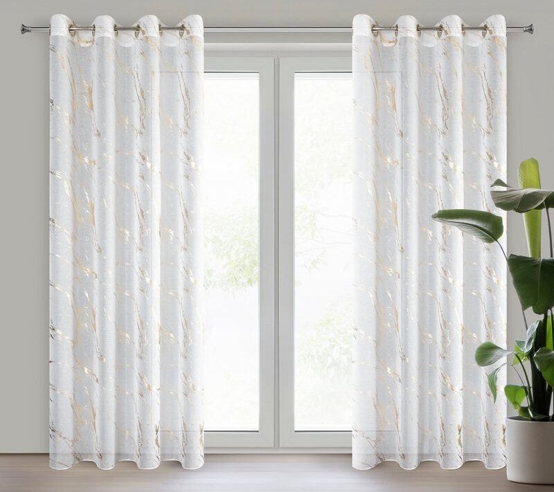 Firana gotowa Molly1 biała 140 X 250 CM – z delikatnym blaskiem