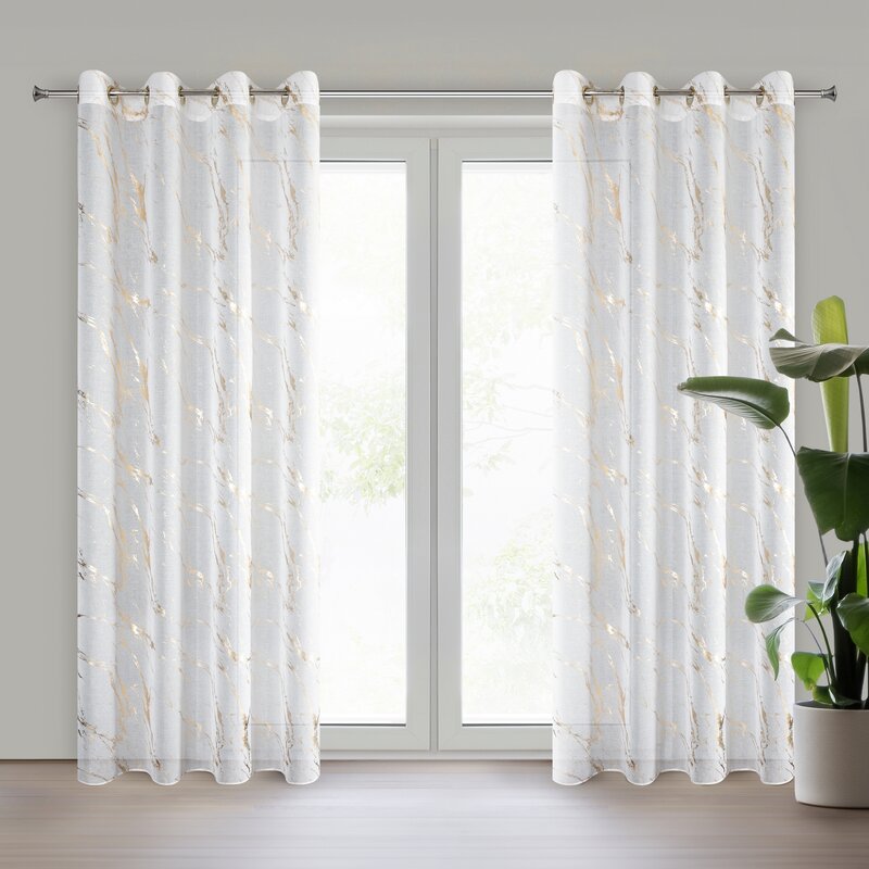 Firana gotowa Molly1 biała 140 X 250 CM – z delikatnym blaskiem