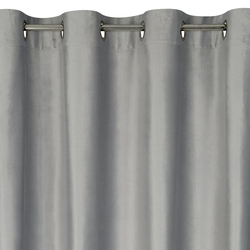 Zasłona gotowa srebrna 140 x 250 cm – zaciemniająca welwet
