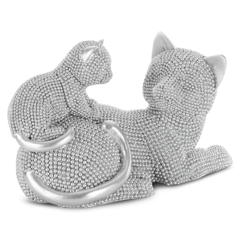 Figurka ceramiczna Eldo srebrna 19 x 9 x 12 cm – dodaje blasku wnętrzu
