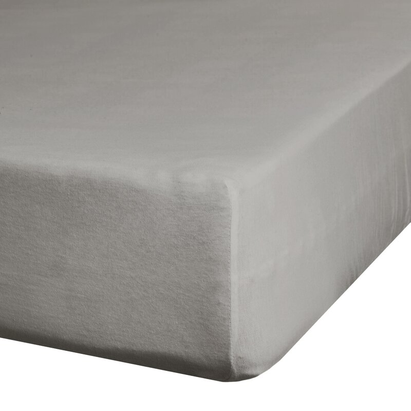 Prześcieradło jersey srebrne 240 x 220 x 30 cm – miękkie i otulające