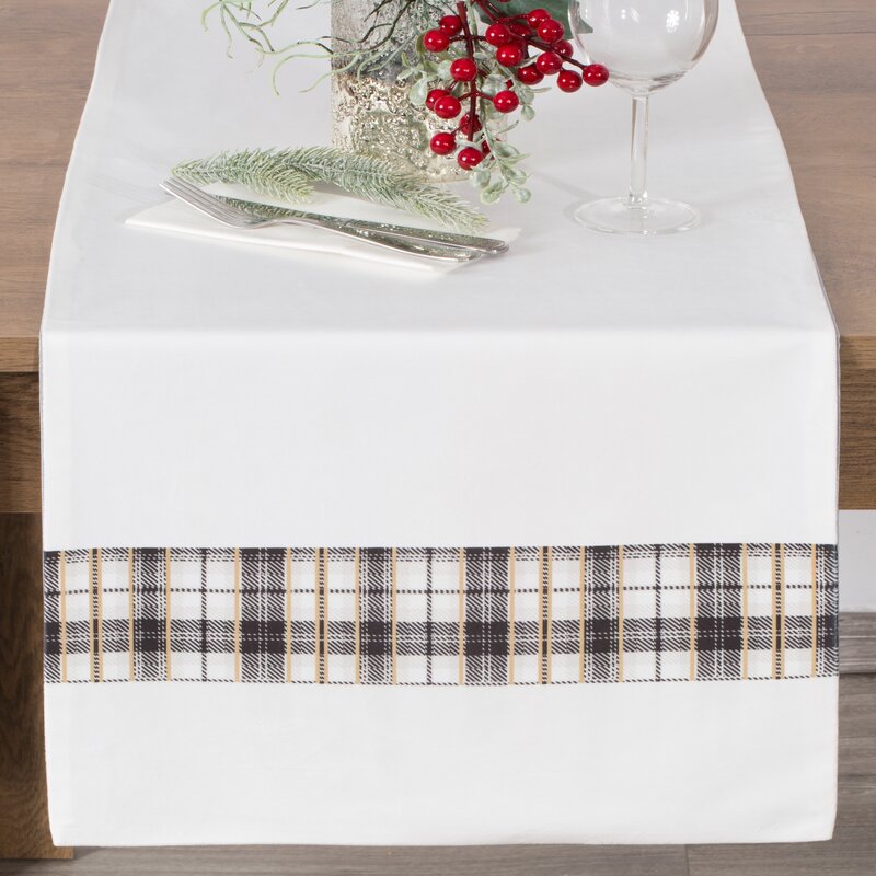 Bieżnik świąteczny Angel biały 40 x 140 cm – welwetowy i elegancki