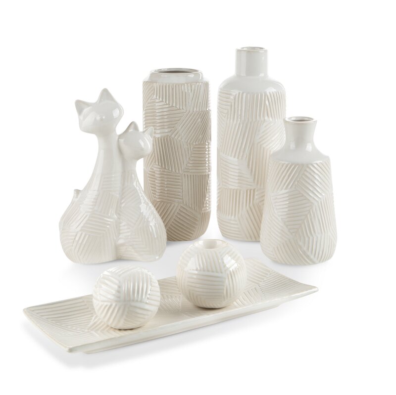 Wazon ceramiczny Romina kremowy 12 x 30 cm – na suszone kwiaty