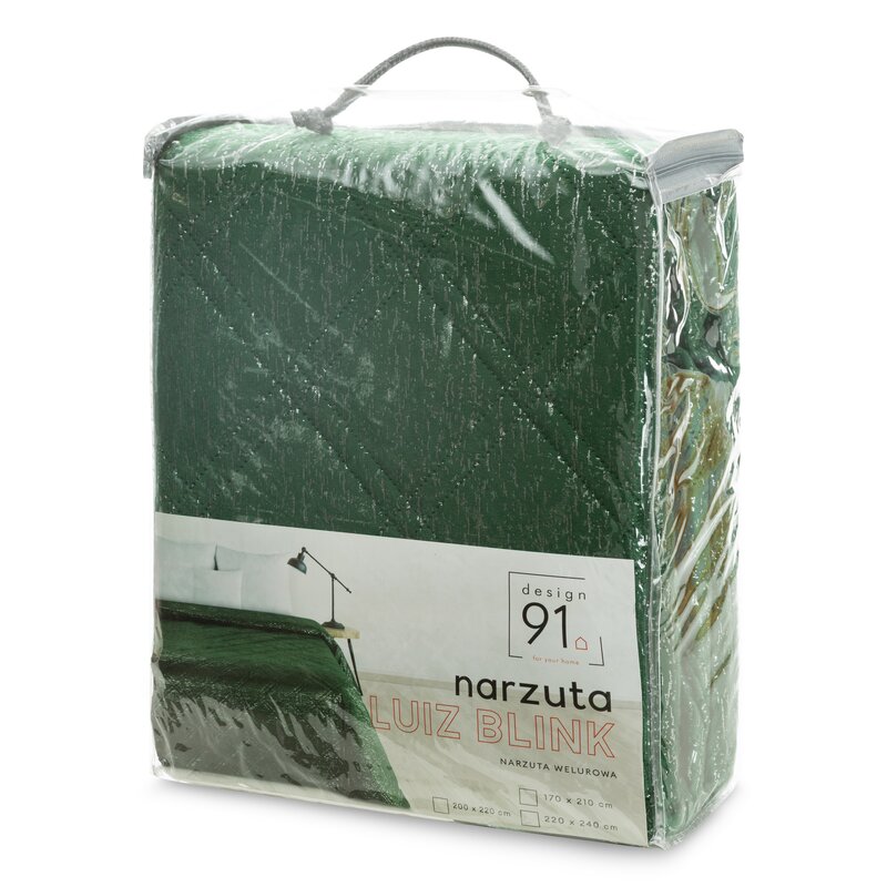 Narzuta welurowa Luiz zielona 220 x 240 cm – doda ciepła wieczorami