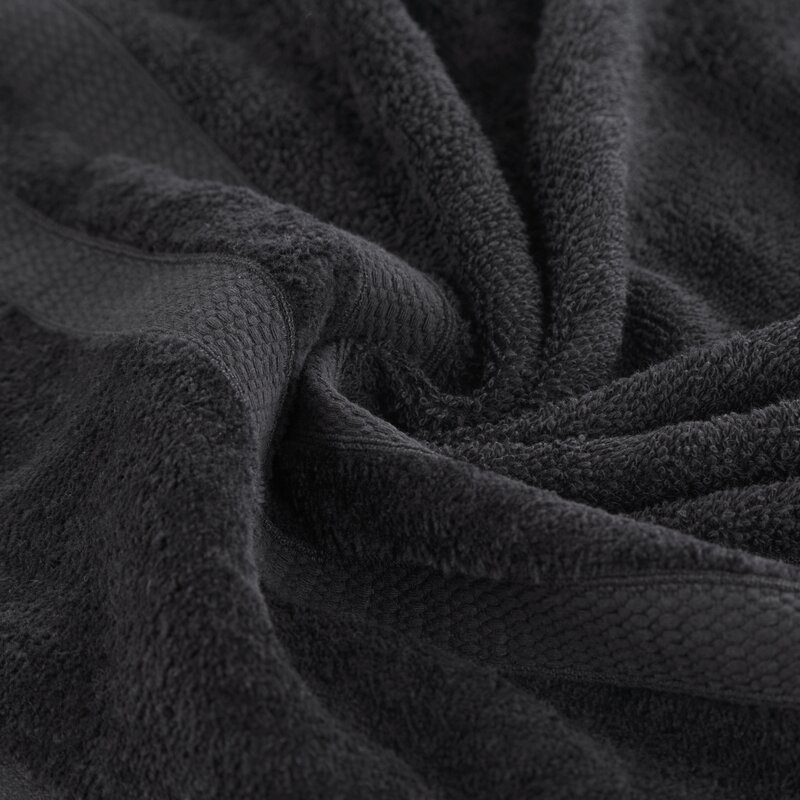 Ręcznik welurowy PORTO czarny 50 x 90 cm – miękki i chłonny