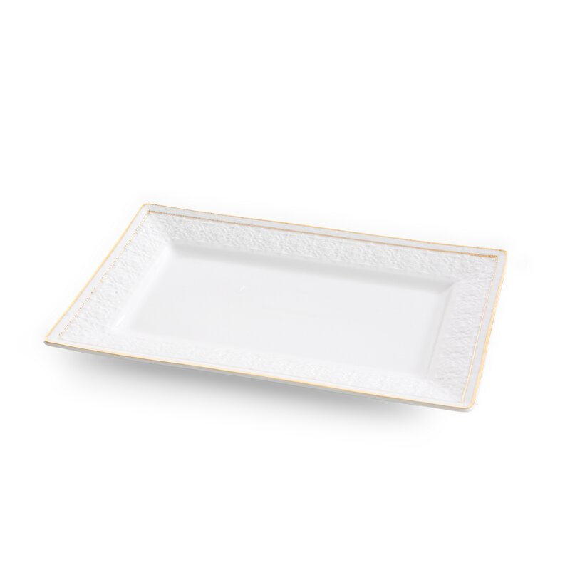 Naczynie dekoracyjne Olivia białe 26 x 16 x 2 cm – stylowa baza dekoracji