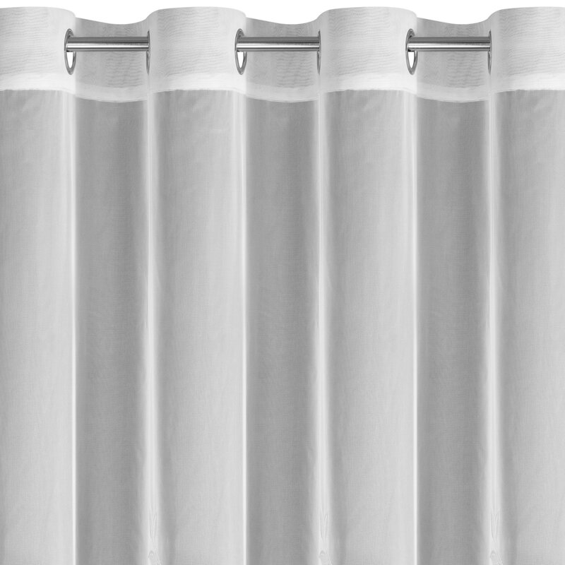 Firana gotowa haft biała 350 x 250 cm – rozjaśnia wnętrze