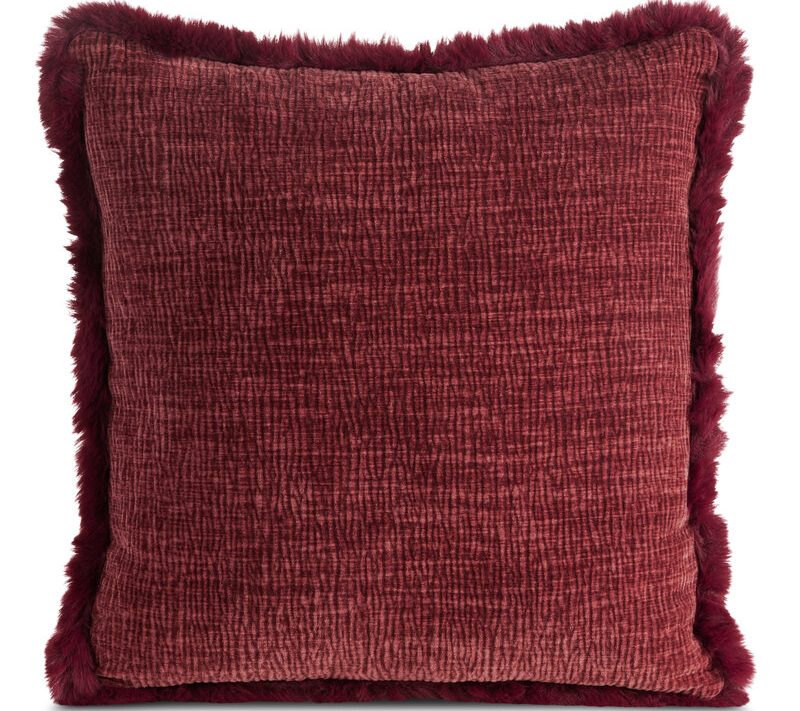 Poszewka szenilowa bordowa 45 x 45 cm – doda przytulności