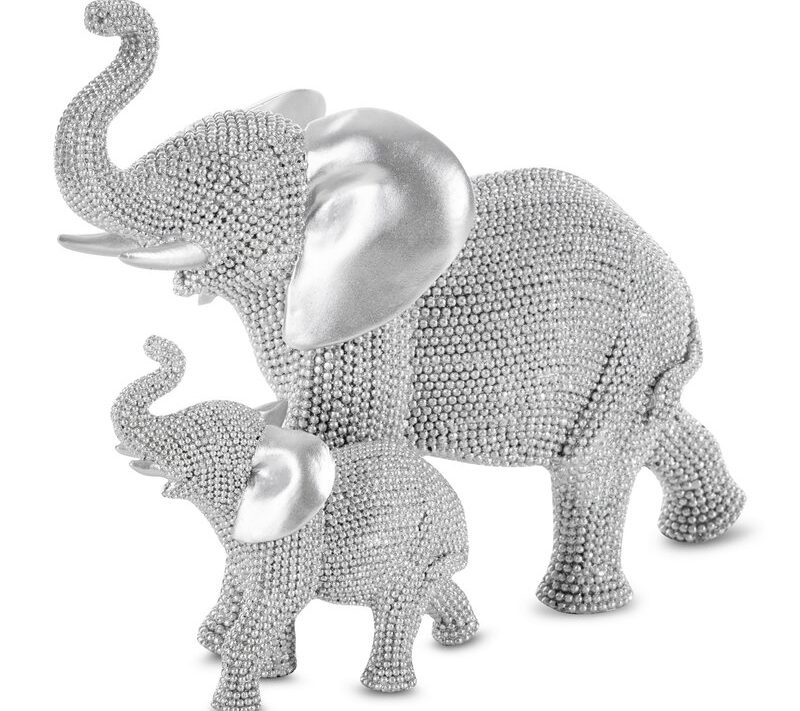 Figurka dekoracyjna ELDO srebrna 25 X 12 X 20 CM – z ceramiki