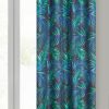 Zasłona gotowa D91 Palms czarna 140 x 250 cm – wprowadza egzotyczny klimat