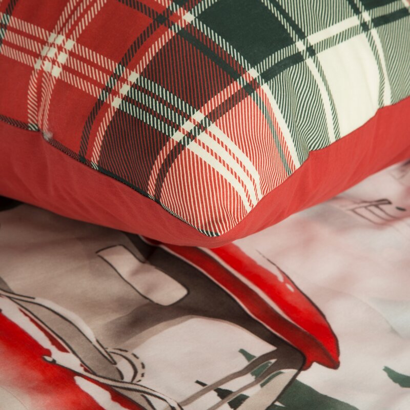 Pościel świąteczna Xmas czerwona 140 x 200 cm – 100% bawełna