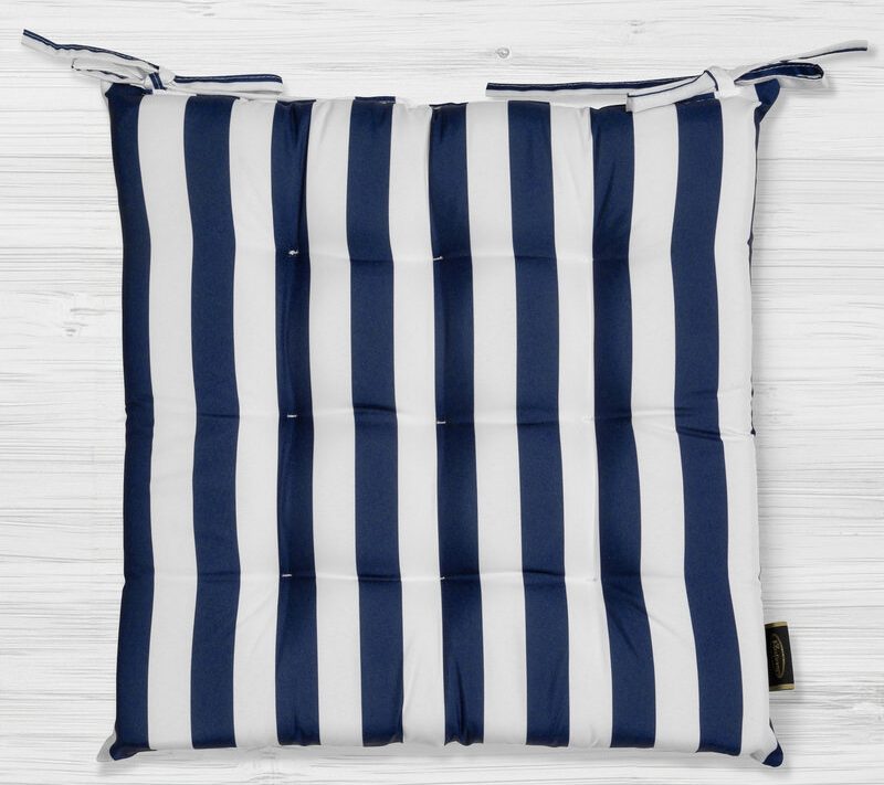 Siedzisko tarasowe granatowe pasy 40x40x5 cm – stylowy dodatek