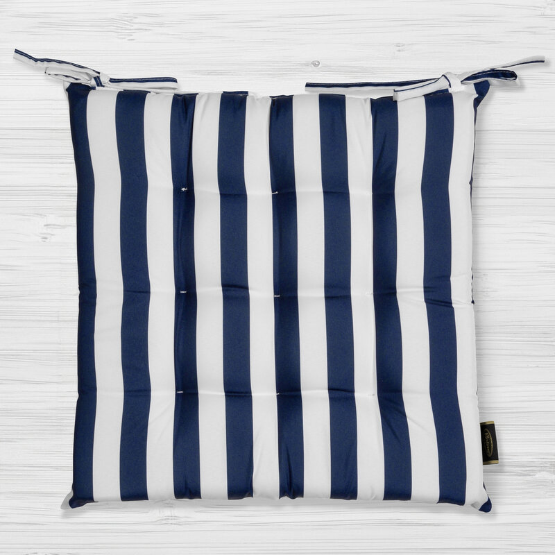 Siedzisko tarasowe granatowe pasy 40x40x5 cm – stylowy dodatek