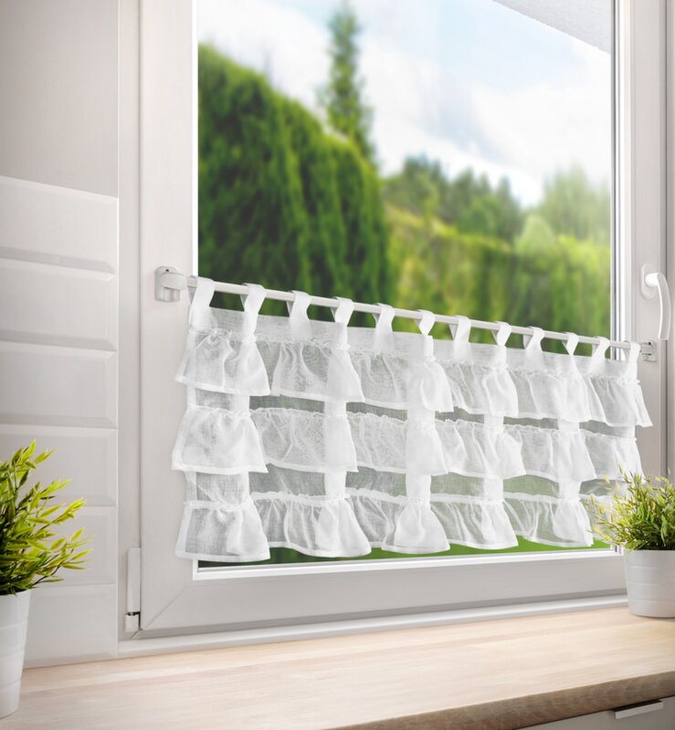 Firana gotowa Lilia biała 150 x 45 cm – rozprasza światło