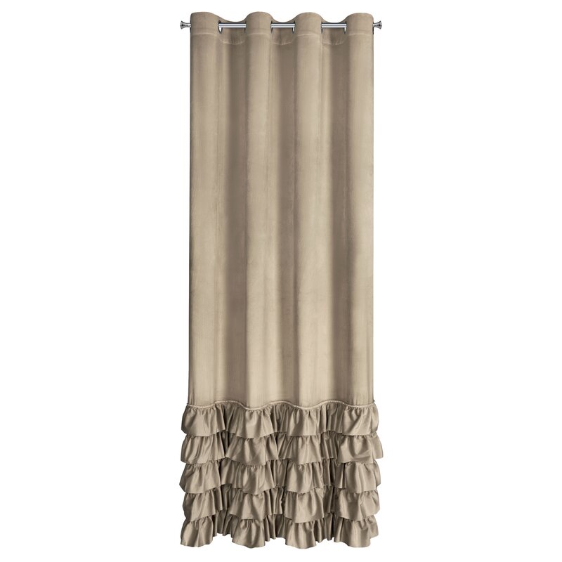 Zasłona gotowa Carli ciemnobeżowa 140 x 250 cm – zaciemniająca i stylowa