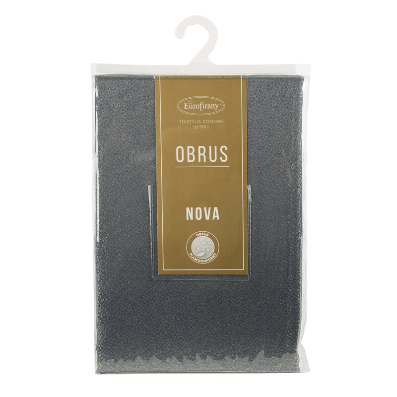 Obrus EDNA stalowy 140 X 220 cm – ze srebrną nicią