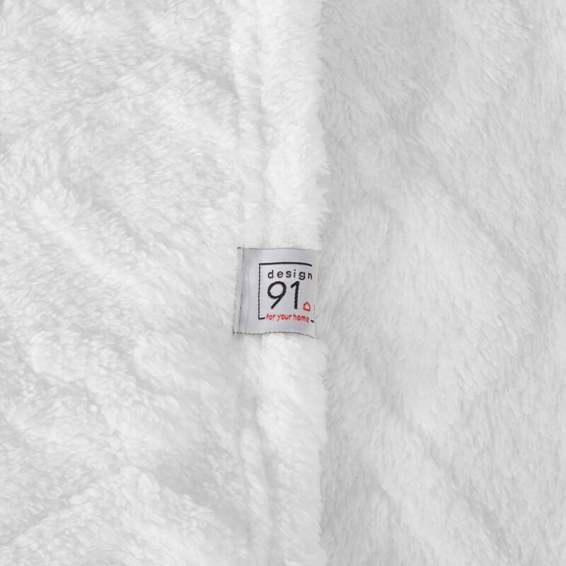 Koc D91 Warkocz biały 150 X 200 CM – miękki i przytulny