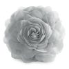Poszewka Flores srebrna Ø 40 cm – z trójwymiarowym kwiatem