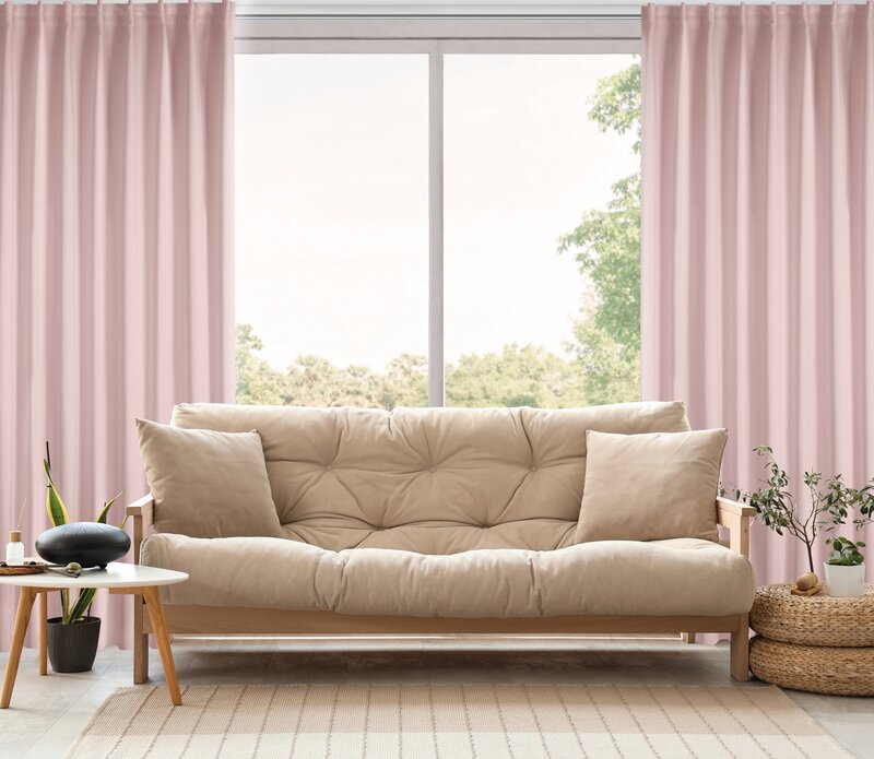 ZASŁONA GOTOWA MILAN NA TAŚMIE 140 X 300 CM PUDROWY RÓŻ