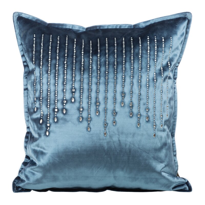 Poszewka velvet niebieska 45 x 45 cm – doda blasku wnętrzu