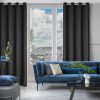 Zasłona gotowa Eliza czarna 140 X 250 cm – welwetowa do salonu