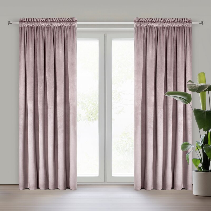 Zasłona gotowa D91 Rosa pudrowy róż 140 X 270 cm – miękka i otulająca