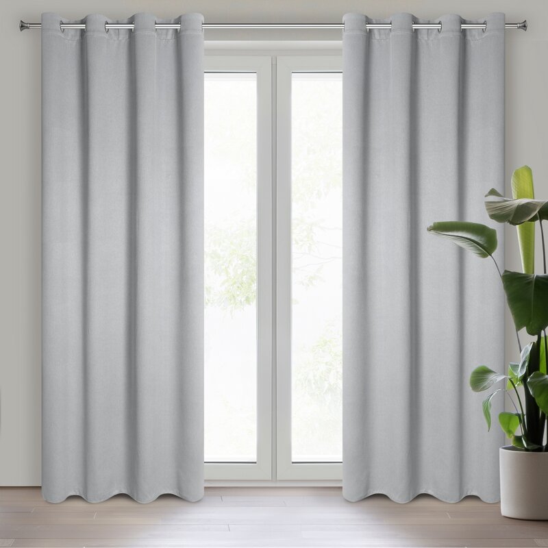 Zasłona gotowa Amaro szara 140 X 250 cm – zapewniająca zaciemnienie