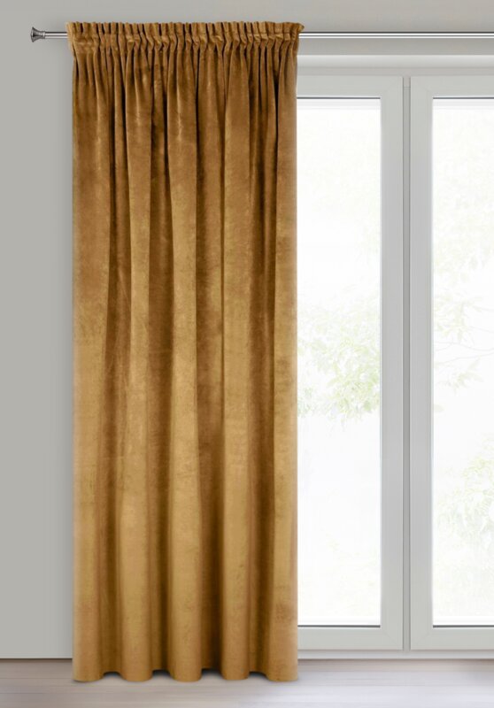 Zasłona gotowa Villa miodowa 140 X 270 cm – miękka welwetowa