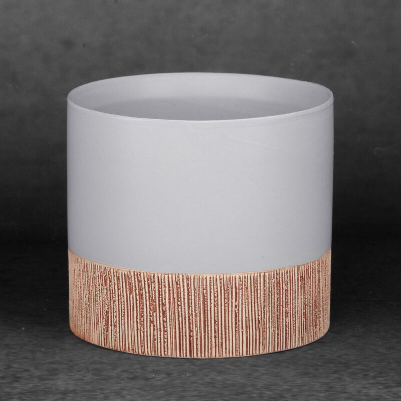 Doniczka ceramiczna popielata fi 13 x 11 cm – do roślin