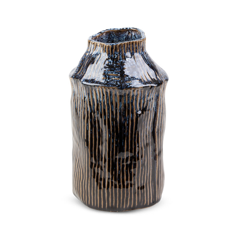 Wazon ceramiczny Alda granatowy 16 x 27 cm – na susze i kwiaty