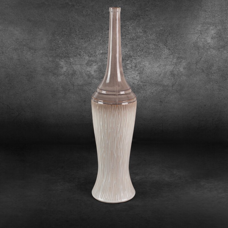 Wazon ceramiczny Rosina kremowy fi 18 x 76 cm – na susze i kwiaty