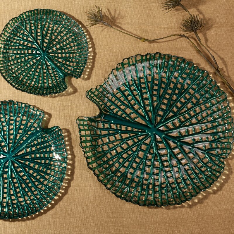 Patera szklana MELA turkusowa fi 32 x 3 cm – dekoracja wnętrz