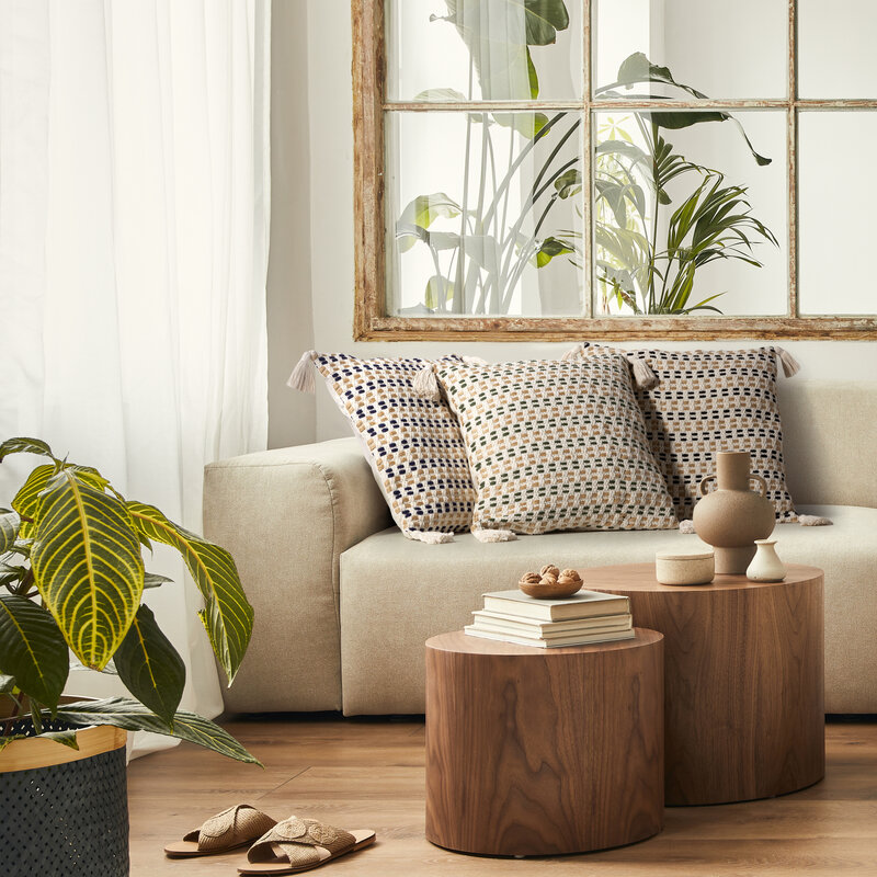 Poszewka boho kremowa 45 x 45 cm – doda przytulności