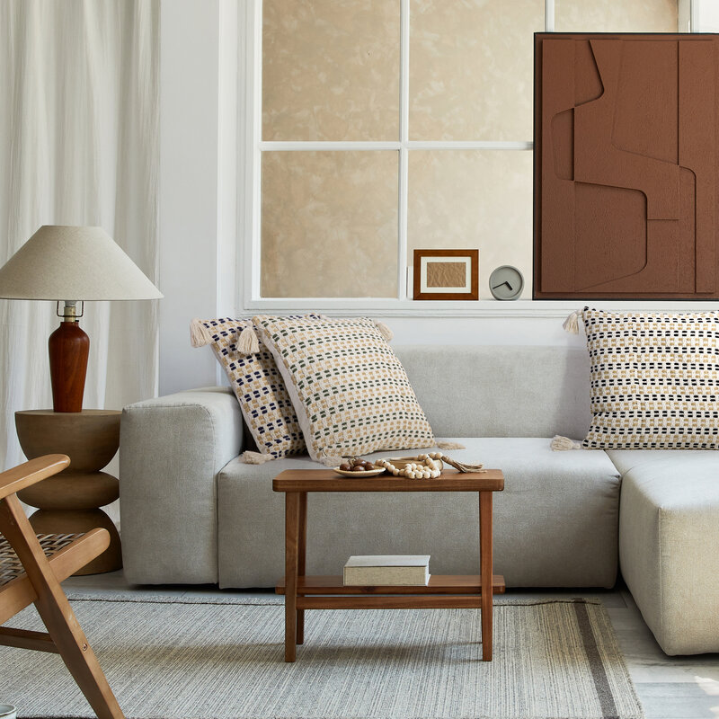 Poszewka boho kremowa 45 x 45 cm – doda przytulności
