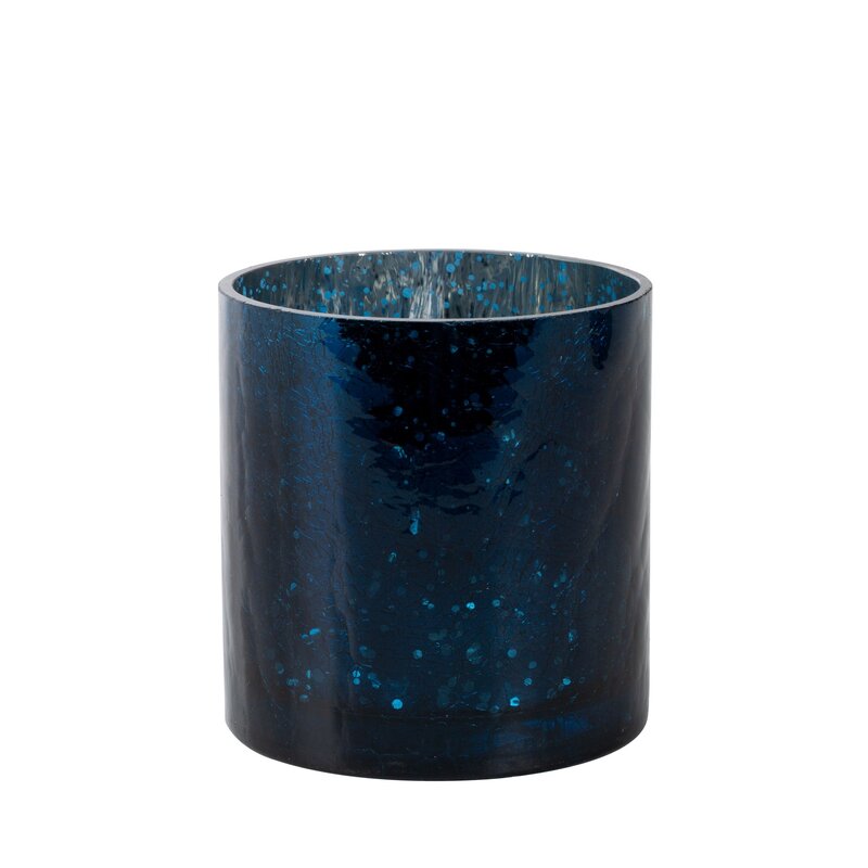 SZKLANY ŚWIECZNIK DEKORACYJNY VERRE2 (3) FI 10 X 10 CM GRANATOWY