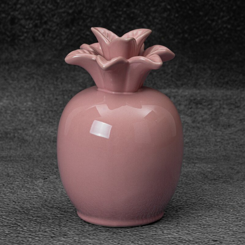 Figurka ceramiczna Simona1 pudrowy róż fi 9 x 14 cm – subtelna ozdoba
