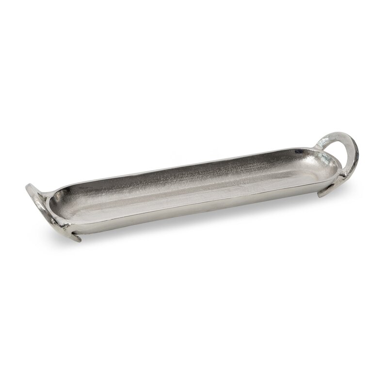 Patera metalowa CM/SARA/TAC/01 srebrna 45x10 cm – idealna na przekąski