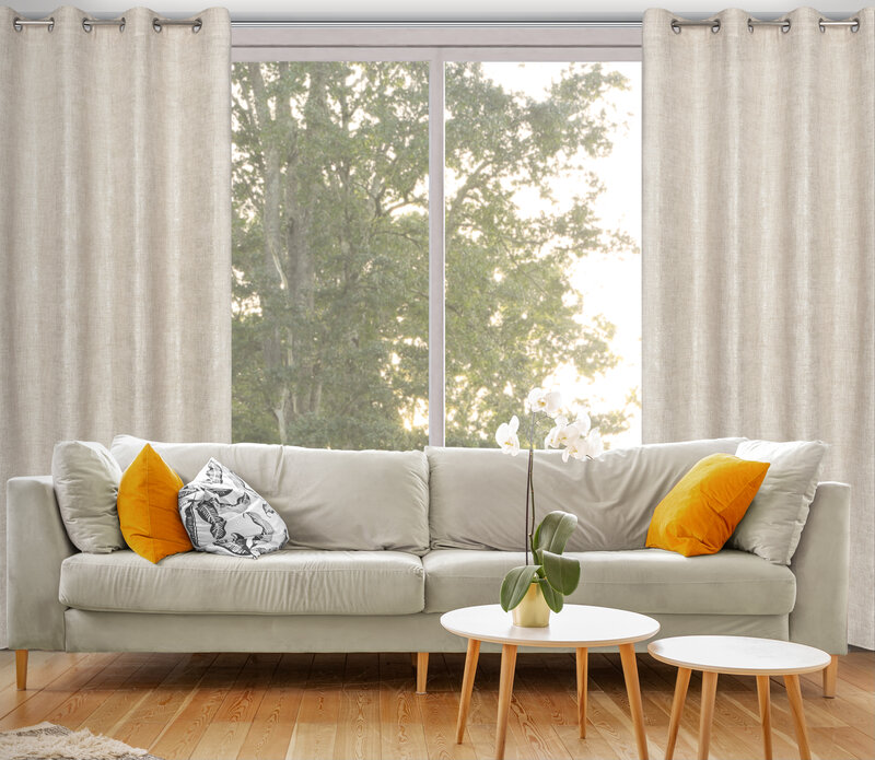 Zasłona gotowa beżowa 140 x 250 cm – zaciemniająca i stylowa