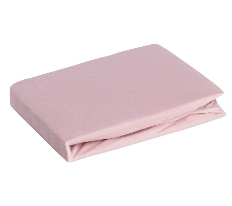 Prześcieradło jersey pudrowy róż 240 x 220 x 30 cm – miękkie i trwałe