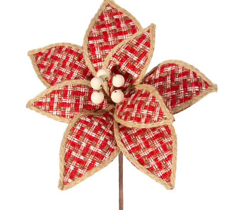 Kwiat bożonarodzeniowy czerwony 29 x 15 cm – piękna dekoracja świąteczna