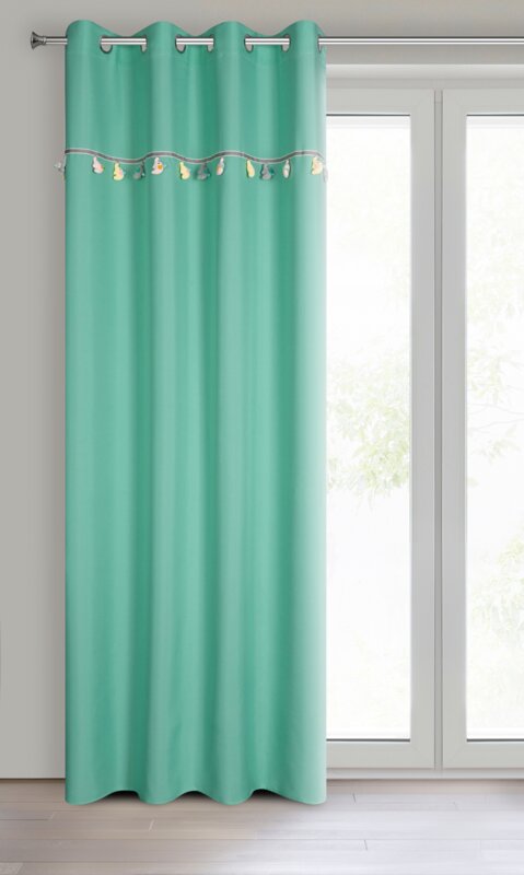Zasłona gotowa do pokoju dziecka miętowa 140 x 250 cm – zapewnia zaciemnienie