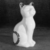 Figurka ceramiczna kot biały 11 x 9 x 20 cm – doda blasku wnętrzu