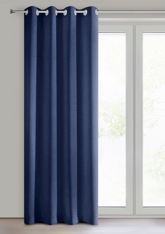 Zasłona gotowa Rita granatowa 140 x 250 cm – zaciemniająca i stylowa