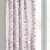 Zasłona gotowa Larysa różowa 140 X 270 CM – welwetowa z nadrukiem