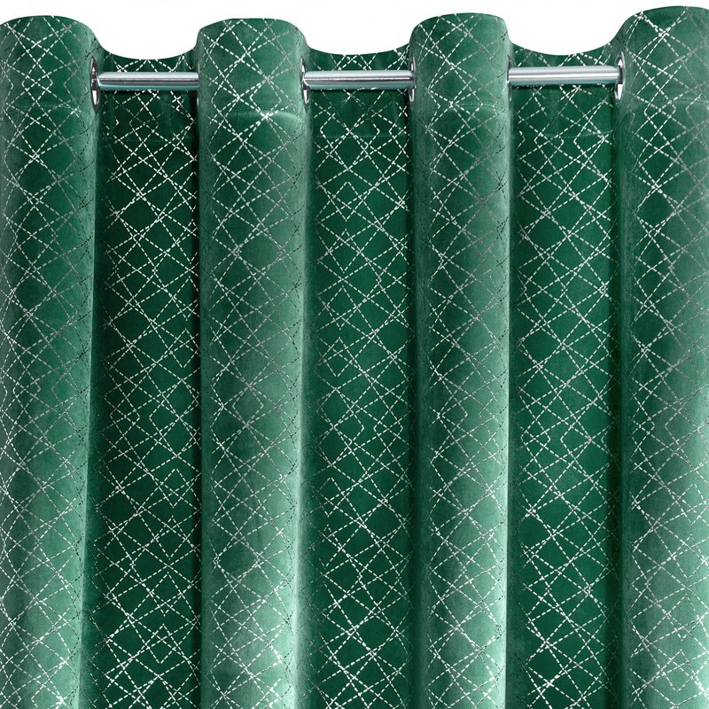 Zasłona gotowa MOLY zielona 140 x 250 cm – zaciemniająca i stylowa